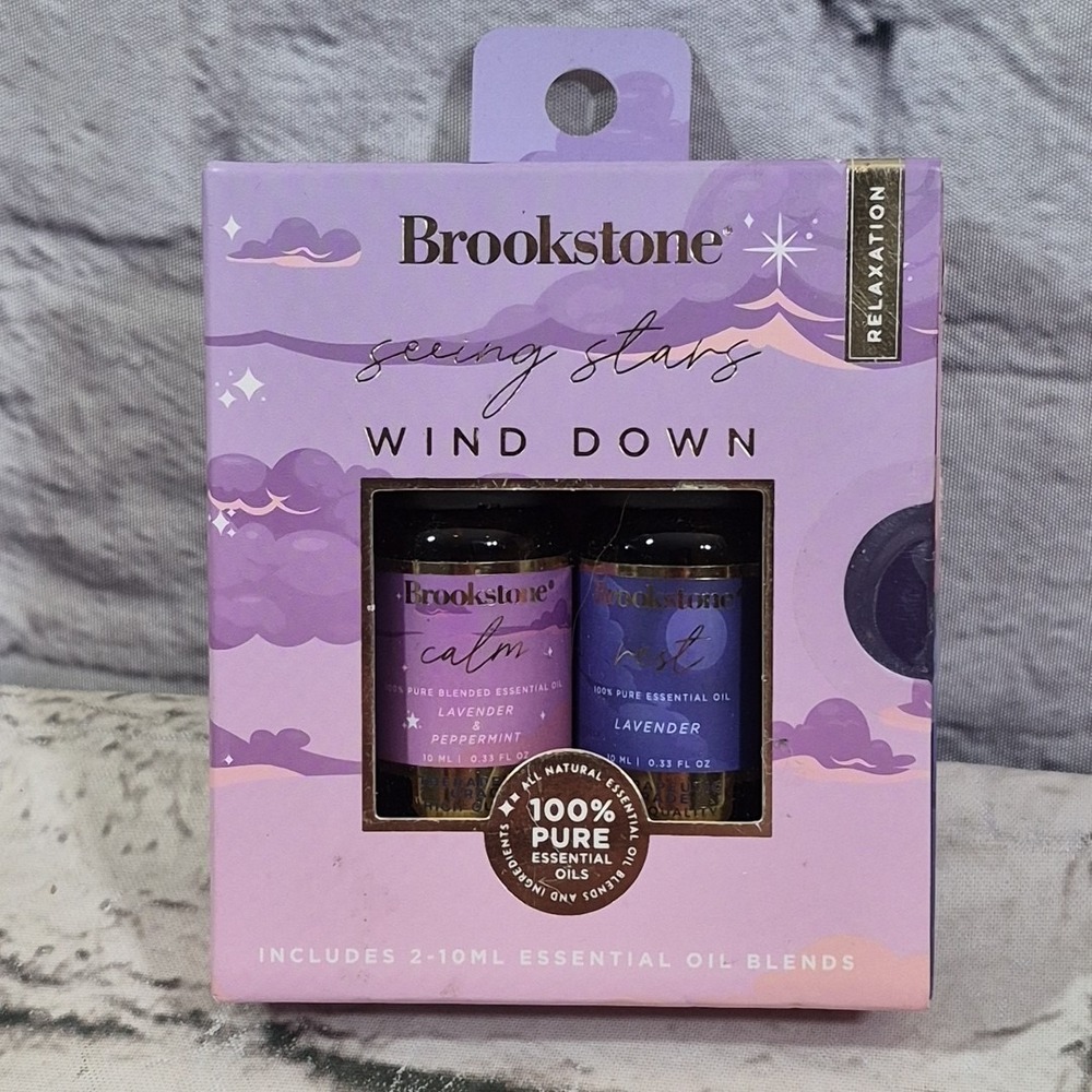 Brookstone Seeing Stars Wind Down Essential Oils Box Set GIFT NEW 20ml Total E4